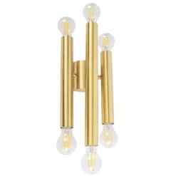 QAZQA Schlafzimmerlampen|Küchenlampen*Hotel Chic Wandleuchte Gold 6-flammig - Tubi