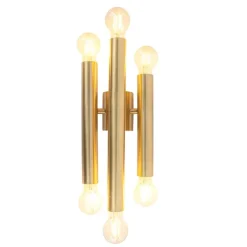 QAZQA Schlafzimmerlampen|Küchenlampen*Hotel Chic Wandleuchte Gold 6-flammig - Tubi