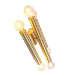 QAZQA Schlafzimmerlampen|Küchenlampen*Hotel Chic Wandleuchte Gold 6-flammig - Tubi
