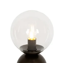 QAZQA Tischlampen|Wohnzimmerlampen*Hotel-Chic-Tischlampe aus dunkler Bronze mit klarem Glas – Pallon Trend