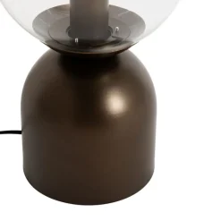 QAZQA Tischlampen|Wohnzimmerlampen*Hotel-Chic-Tischlampe aus dunkler Bronze mit klarem Glas – Pallon Trend