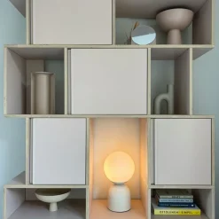 QAZQA Tischlampen|Wohnzimmerlampen*Hotel-Chic-Tischlampe beige mit Opalglas - Pallon Trend