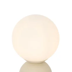 QAZQA Tischlampen|Wohnzimmerlampen*Hotel-Chic-Tischlampe beige mit Opalglas - Pallon Trend