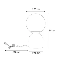QAZQA Tischlampen|Wohnzimmerlampen*Hotel-Chic-Tischlampe beige mit Opalglas - Pallon Trend