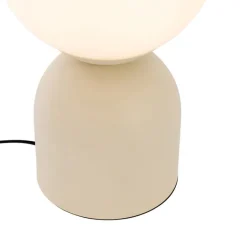QAZQA Tischlampen|Wohnzimmerlampen*Hotel-Chic-Tischlampe beige mit Opalglas - Pallon Trend