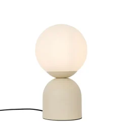 QAZQA Tischlampen|Wohnzimmerlampen*Hotel-Chic-Tischlampe beige mit Opalglas - Pallon Trend