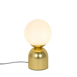 QAZQA Tischlampen|Wohnzimmerlampen*Hotel-Chic-Tischlampe Gold mit Opalglas - Pallon Trend