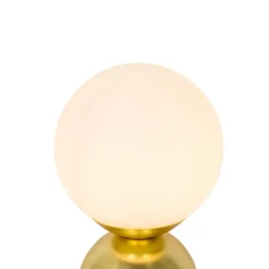 QAZQA Tischlampen|Wohnzimmerlampen*Hotel-Chic-Tischlampe Gold mit Opalglas - Pallon Trend