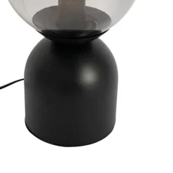 QAZQA Tischlampen|Wohnzimmerlampen*Hotel-Chic-Tischlampe schwarz mit Rauchglas - Pallon Trend