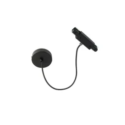 QAZQA Schlafzimmerlampen|Küchenlampen*I Stromversorgung mit runder Montageplatte für 1-Phasenschiene schwarz - Iconic