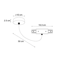 QAZQA Schlafzimmerlampen|Küchenlampen*I Stromversorgung mit runder Montageplatte für 1-Phasenschiene schwarz - Iconic