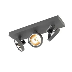 QAZQA Deckenstrahler|Aufbaustrahler*Industrial spot grau verstellbar 3-flammig - Go