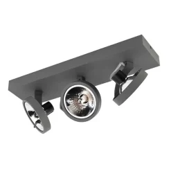 QAZQA Deckenstrahler|Aufbaustrahler*Industrial spot grau verstellbar 3-flammig - Go