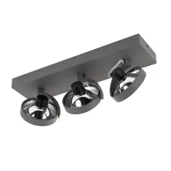QAZQA Deckenstrahler|Aufbaustrahler*Industrial spot grau verstellbar 3-flammig - Go