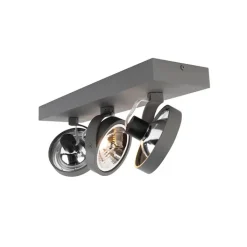 QAZQA Deckenstrahler|Aufbaustrahler*Industrial spot grau verstellbar 3-flammig - Go