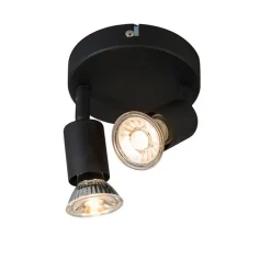 QAZQA Deckenstrahler|Aufbaustrahler*Industrial Spot schwarz kippbar rund - Jeany 2