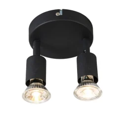 QAZQA Deckenstrahler|Aufbaustrahler*Industrial Spot schwarz kippbar rund - Jeany 2