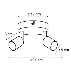 QAZQA Deckenstrahler|Aufbaustrahler*Industrial Spot schwarz kippbar rund - Jeany 2