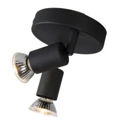QAZQA Deckenstrahler|Aufbaustrahler*Industrial Spot schwarz kippbar rund - Jeany 2