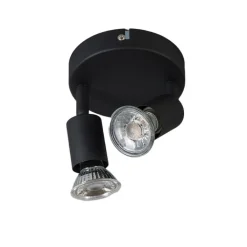 QAZQA Deckenstrahler|Aufbaustrahler*Industrial Spot schwarz kippbar rund - Jeany 2