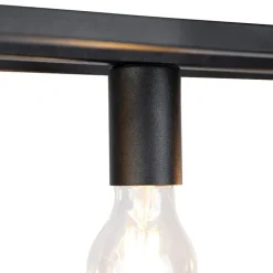 QAZQA Pendelleuchten|Wohnzimmerlampen*Industrie Hängelampe Schwarz 4-flammig - Cage 4