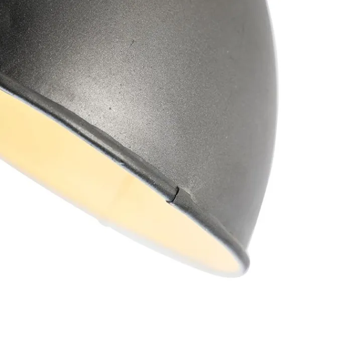 QAZQA Wandstrahler|Deckenstrahler*Industrie Spot schwarz mit Mangoholz 18 cm - Mangos