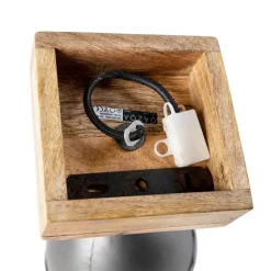 QAZQA Wandstrahler|Deckenstrahler*Industrie Spot schwarz mit Mangoholz 18 cm - Mangos