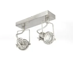 QAZQA Deckenstrahler|Aufbaustrahler*Industrie Spot Stahl 2-flammig schwenkbar - Suplux