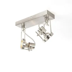 QAZQA Deckenstrahler|Aufbaustrahler*Industrie Spot Stahl 2-flammig schwenkbar - Suplux