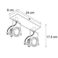 QAZQA Deckenstrahler|Aufbaustrahler*Industrie Spot Stahl 2-flammig schwenkbar - Suplux