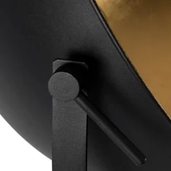 QAZQA Schlafzimmerlampen|Esszimmerlampen*Industrie Stehlampe schwarz 50 cm mit Gold verstellbar - Magnax