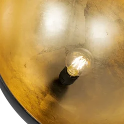 QAZQA Schlafzimmerlampen|Esszimmerlampen*Industrie Stehlampe schwarz 50 cm mit Gold verstellbar - Magnax