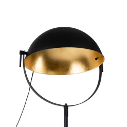 QAZQA Schlafzimmerlampen|Esszimmerlampen*Industrie Stehlampe schwarz 50 cm mit Gold verstellbar - Magnax