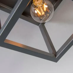 QAZQA Deckenleuchten|Wohnzimmerlampen*Industriedeckenleuchte anthrazit - Cage 1