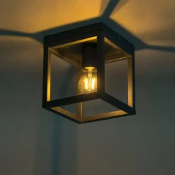 QAZQA Deckenleuchten|Wohnzimmerlampen*Industriedeckenleuchte anthrazit - Cage 1