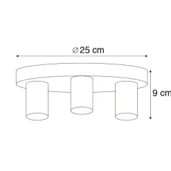 QAZQA Deckenleuchten|Wohnzimmerlampen*Industriedeckenleuchte schwarz - Facil 3