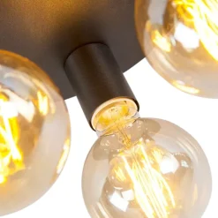 QAZQA Deckenleuchten|Wohnzimmerlampen*Industriedeckenleuchte schwarz - Facil 3