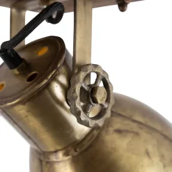 QAZQA Schlafzimmerlampen|Küchenlampen*Industriedeckenstrahler Bronze mit Holz 18 cm - Mangos