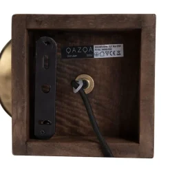 QAZQA Schlafzimmerlampen|Küchenlampen*Industriedeckenstrahler Bronze mit Holz 18 cm - Mangos