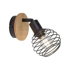 Paul Neuhaus Wandstrahler|Deckenstrahler*Industriefleck schwarz mit Holz - Profite