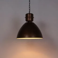 QAZQA Pendelleuchten|Wohnzimmerlampen*Industrie-Hängelampe Rostbraun - Flynn