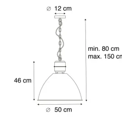 QAZQA Pendelleuchten|Wohnzimmerlampen*Industrie-Hängelampe Rostbraun - Flynn