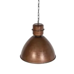 QAZQA Pendelleuchten|Wohnzimmerlampen*Industrie-Hängelampe Rostbraun - Flynn