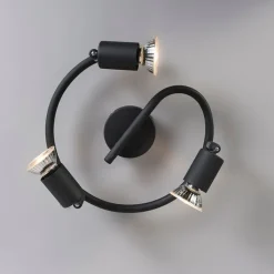 QAZQA Deckenstrahler|Aufbaustrahler*Industriell gefleckte schwarze Locken - Jeany 3