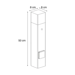 QAZQA Gartenbeleuchtung|Stehlampen Außen*Industrielle Außenleuchte Rostbraun mit Rauchglas 50cm mit Dämmerungssensor - Dänemark
