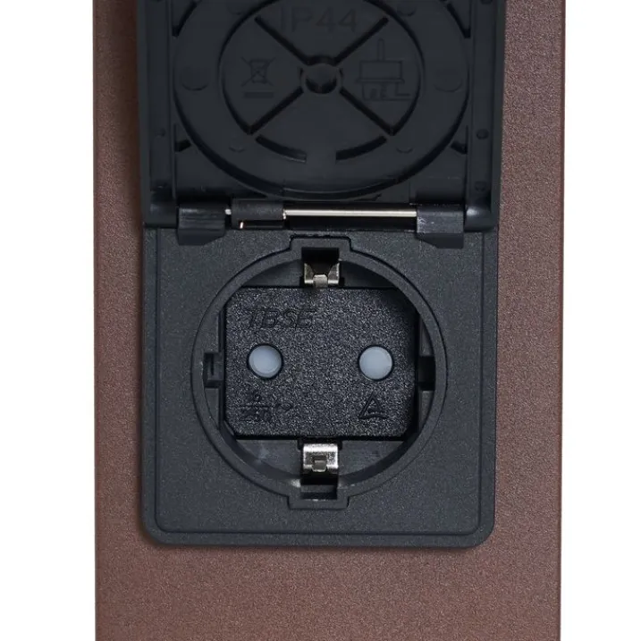 QAZQA Gartenbeleuchtung|Stehlampen Außen*Industrielle Außenleuchte Rostbraun mit Rauchglas 50cm mit Dämmerungssensor - Dänemark