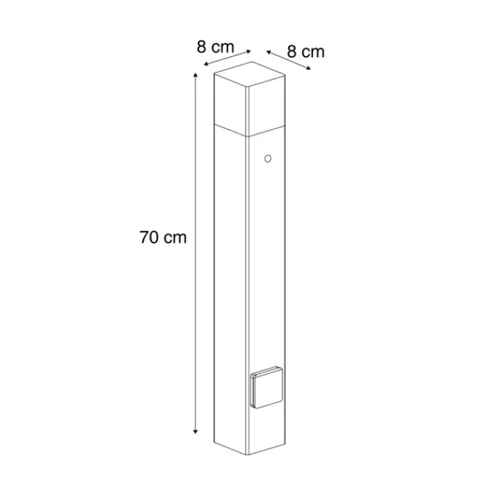QAZQA Gartenbeleuchtung|Stehlampen Außen*Industrielle Außenleuchte Rostbraun mit Rauchglas 70cm mit Dämmerungssensor IP44 - Dänemark