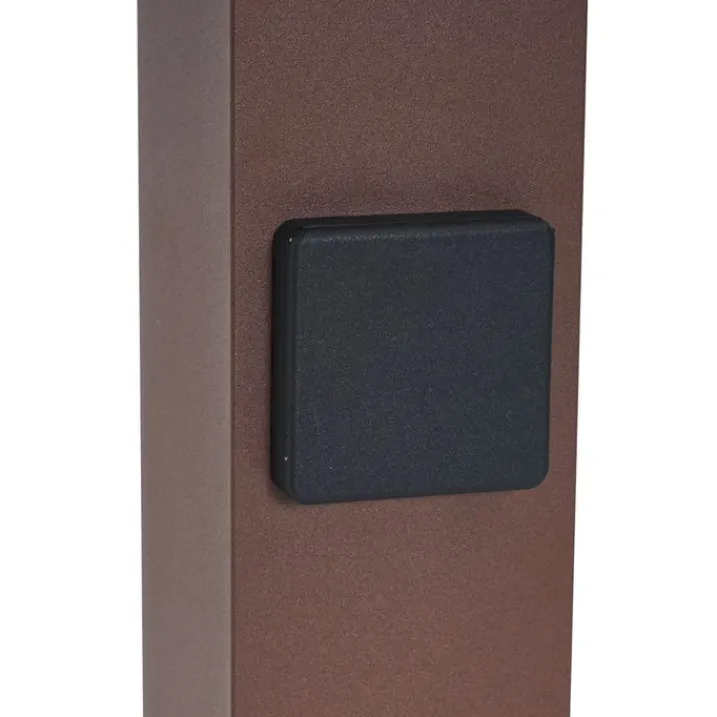 QAZQA Gartenbeleuchtung|Stehlampen Außen*Industrielle Außenleuchte Rostbraun mit Rauchglas 70cm mit Dämmerungssensor IP44 - Dänemark