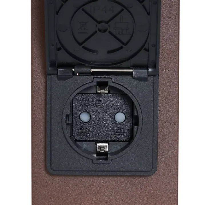 QAZQA Gartenbeleuchtung|Stehlampen Außen*Industrielle Außenleuchte Rostbraun mit Rauchglas 70cm mit Dämmerungssensor IP44 - Dänemark