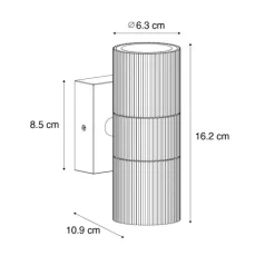 QAZQA Gartenbeleuchtung|Außenwandleuchten*Industrielle Außenwandleuchte schwarz 2-flammig IP44 - Vigo